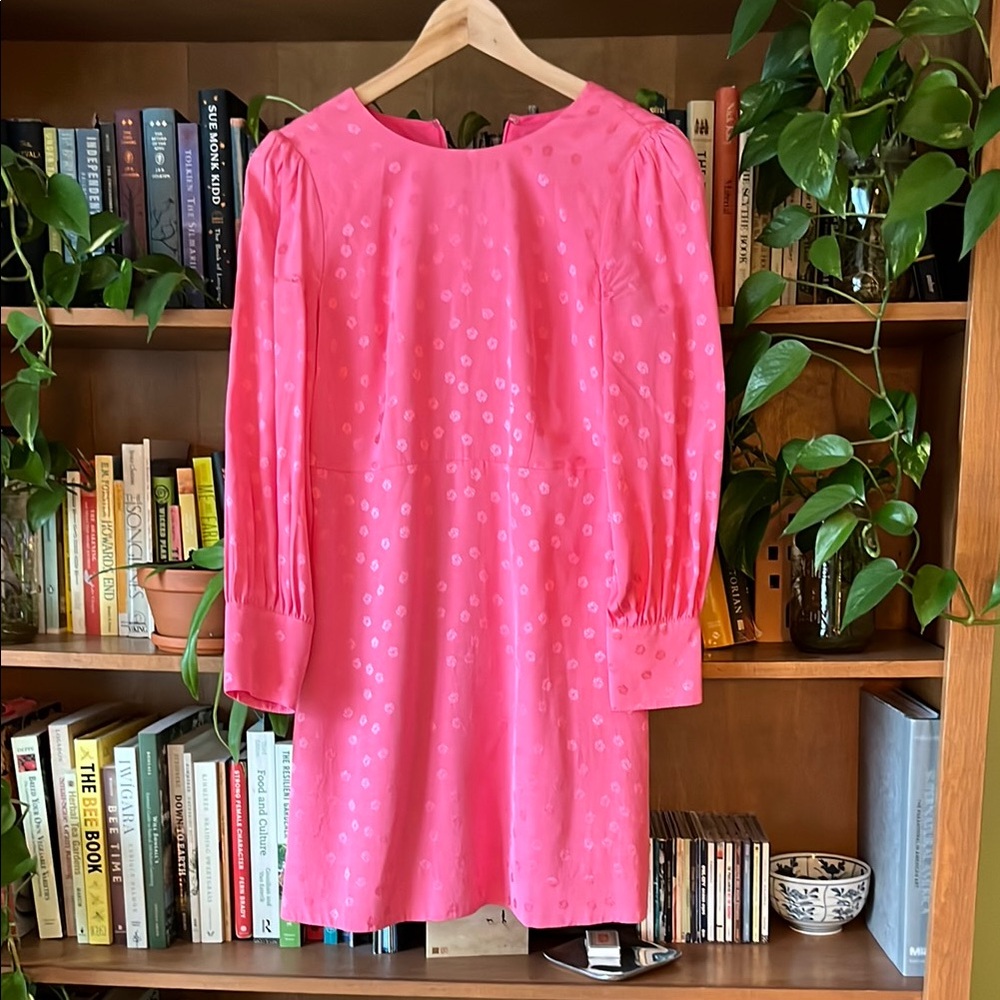 VINTAGE. J. Crew hot pink mini dress.